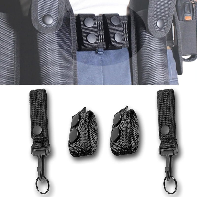 Woosuke 6Pcs Nylon Duty Belt Keepers for Duty Belt, Tactical Belt Loop Clip Molle Key Holder With Double Snaps - Police Security Law Enforcement Accessories - Image 4